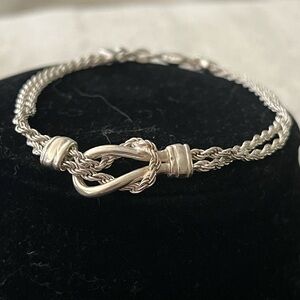 Vintage Nautical love-knot, sterling silver Italian bracelet